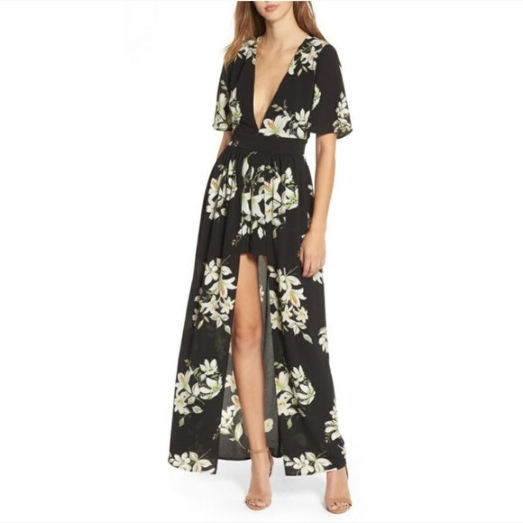 Socialite Pants - Socialite Floral Print Maxi Romper